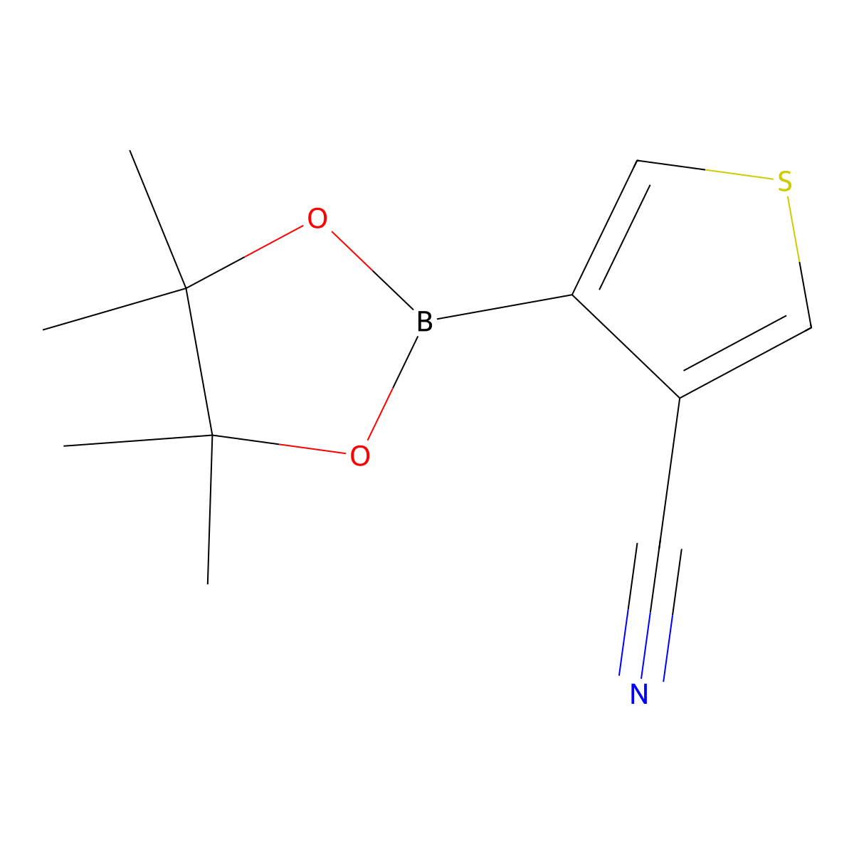 4-(4,4,5,5-Tetramethyl-1,3,2-dioxaborolan-2-yl)thiophene-3-carbonitrile molecular structure, CAS 1073354-61-6