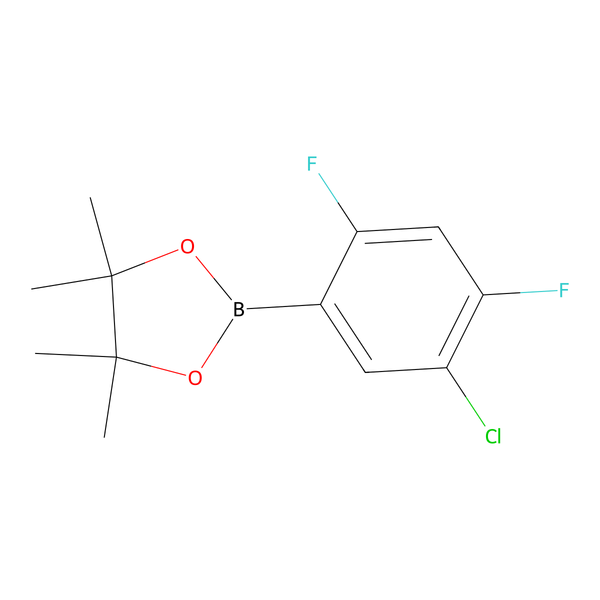 2-(5-Chloro-2,4-difluorophenyl)-4,4,5,5-tetramethyl-1,3,2-dioxaborolane molecular structure, CAS 1073354-65-0