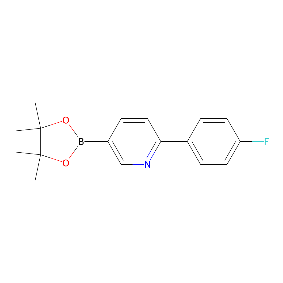 2-(4-Fluorophenyl)-5-(4,4,5,5-tetramethyl-1,3,2-dioxaborolan-2-yl)pyridine molecular structure, CAS 1073354-81-0