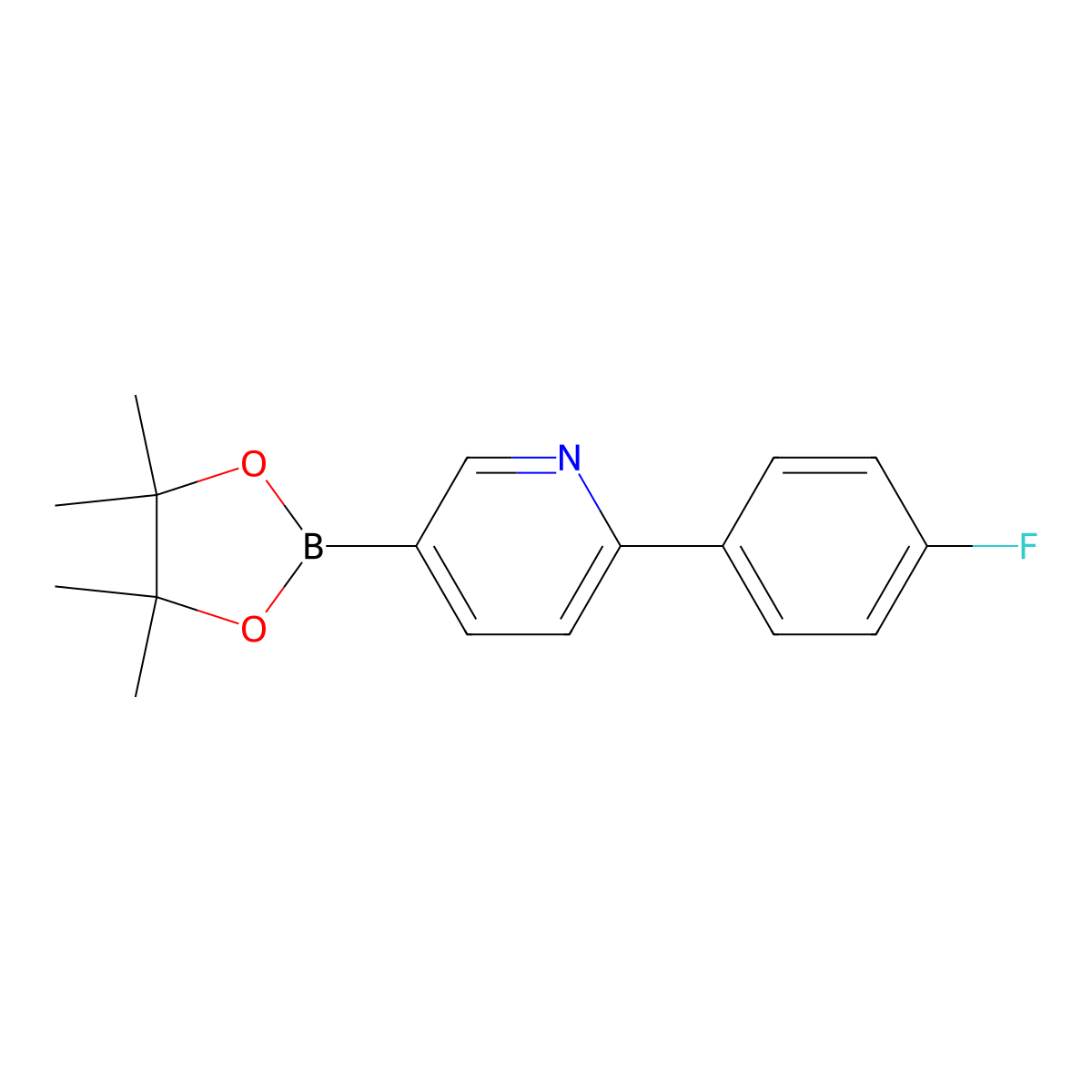 2-(4-Fluorophenyl)-5-(4,4,5,5-tetramethyl-1,3,2-dioxaborolan-2-yl)pyridine molecular structure, CAS 1073354-81-0