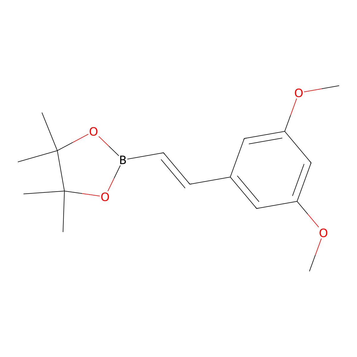 2-[(1E)-2-(3,5-Dimethoxyphenyl)ethenyl]-4,4,5,5-tetramethyl-1,3,2-dioxaborolane molecular structure, CAS 1073354-86-5