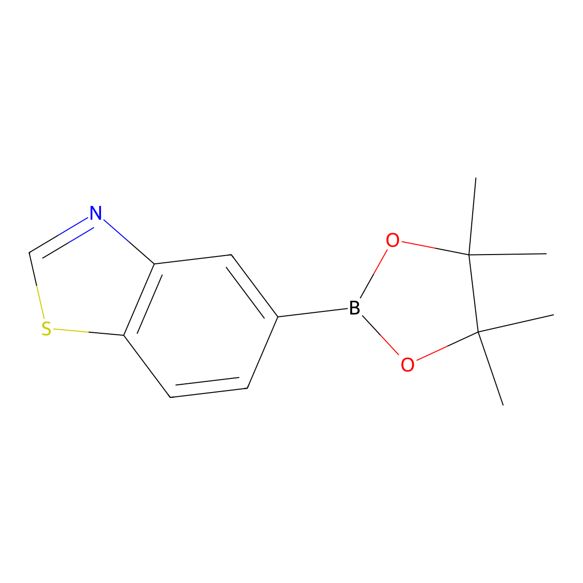5-(4,4,5,5-Tetramethyl-1,3,2-dioxaborolan-2-yl)-1,3-benzothiazole molecular structure, CAS 1073354-91-2