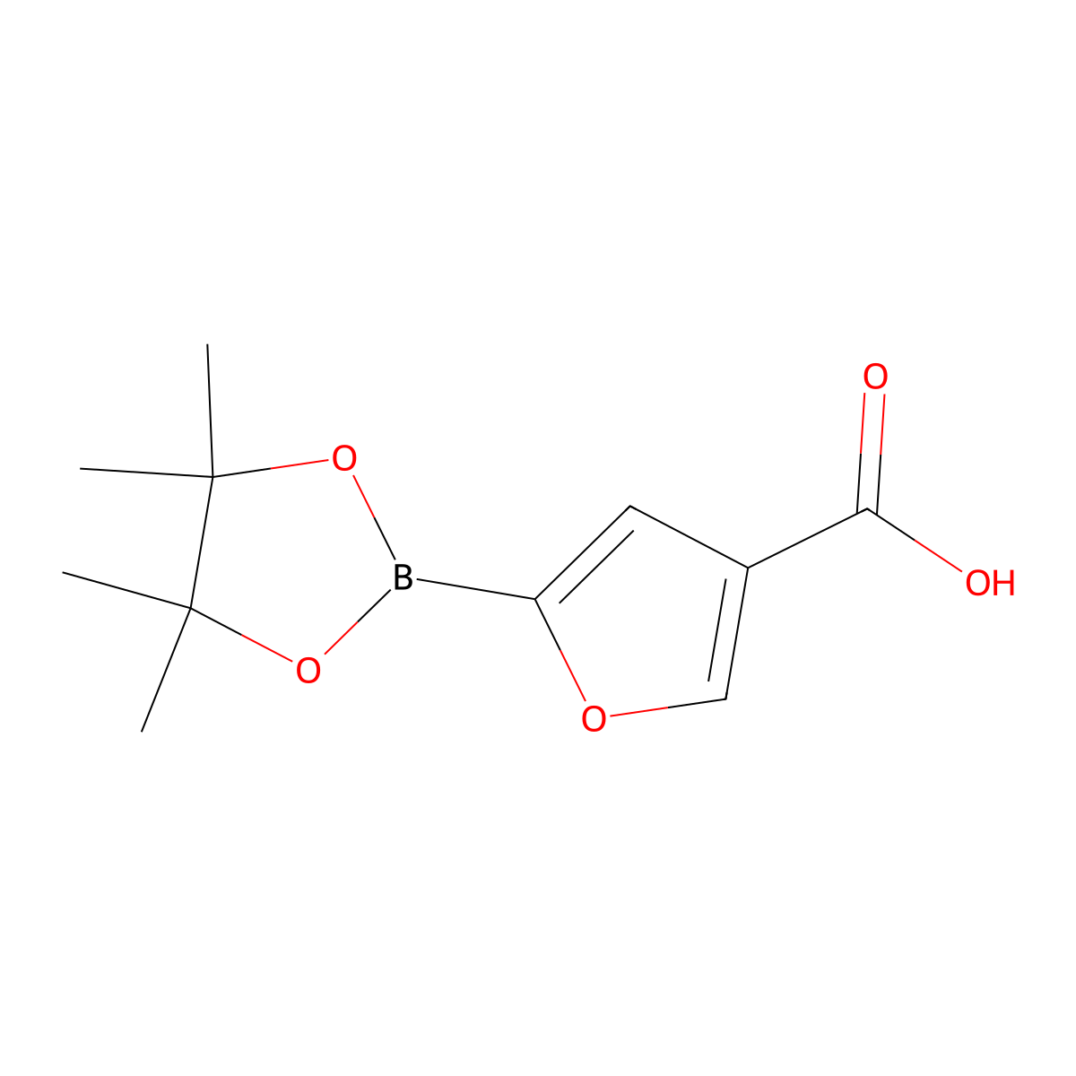 5-(4,4,5,5-Tetramethyl-1,3,2-dioxaborolan-2-yl)furan-3-carboxylic acid molecular structure, CAS 1073354-94-5