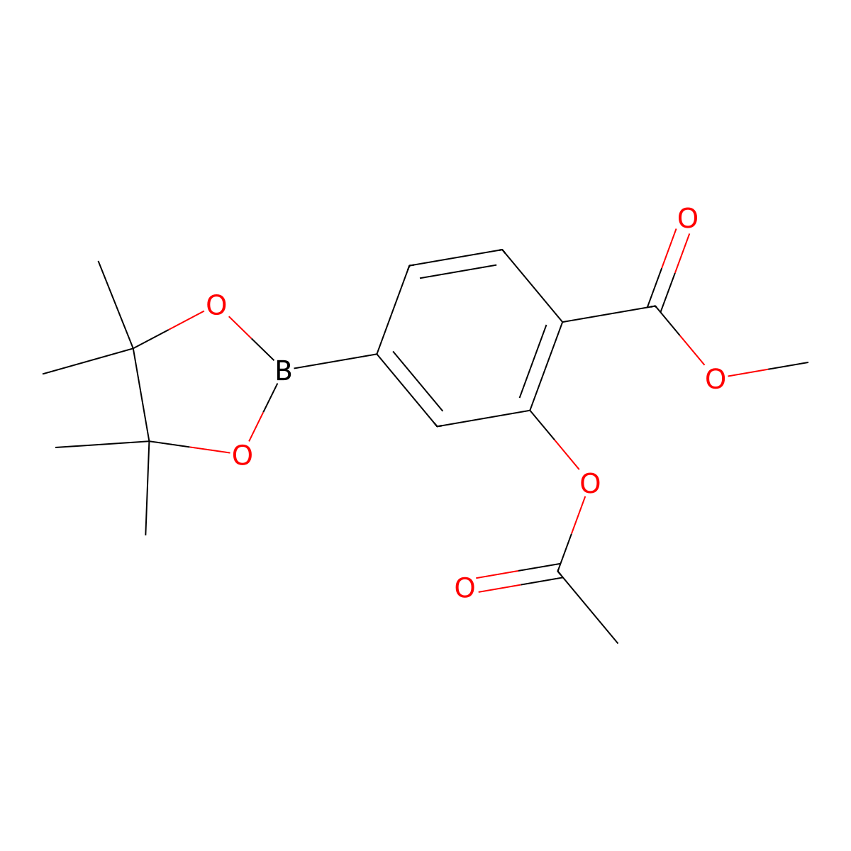 3-Acetoxy-4-methoxycarbonylphenylboronic acid, pinacol ester molecular structure, CAS 1073355-18-6