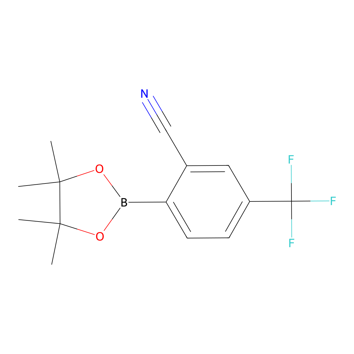 2-(4,4,5,5-Tetramethyl-1,3,2-dioxaborolan-2-yl)-5-(trifluoromethyl)benzonitrile molecular structure, CAS 1073355-21-1