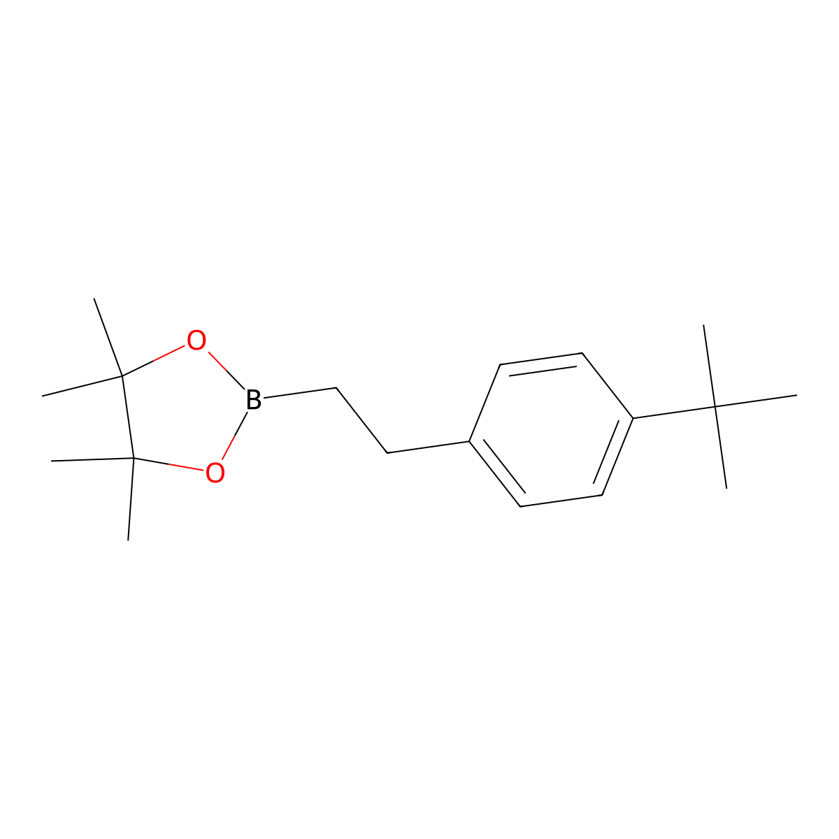 2-(2-(4-(1,1-Dimethylethyl)phenyl)ethyl)-4,4,5,5-tetramethyl-1,3,2-dioxaborolane molecular structure, CAS 1073355-22-2