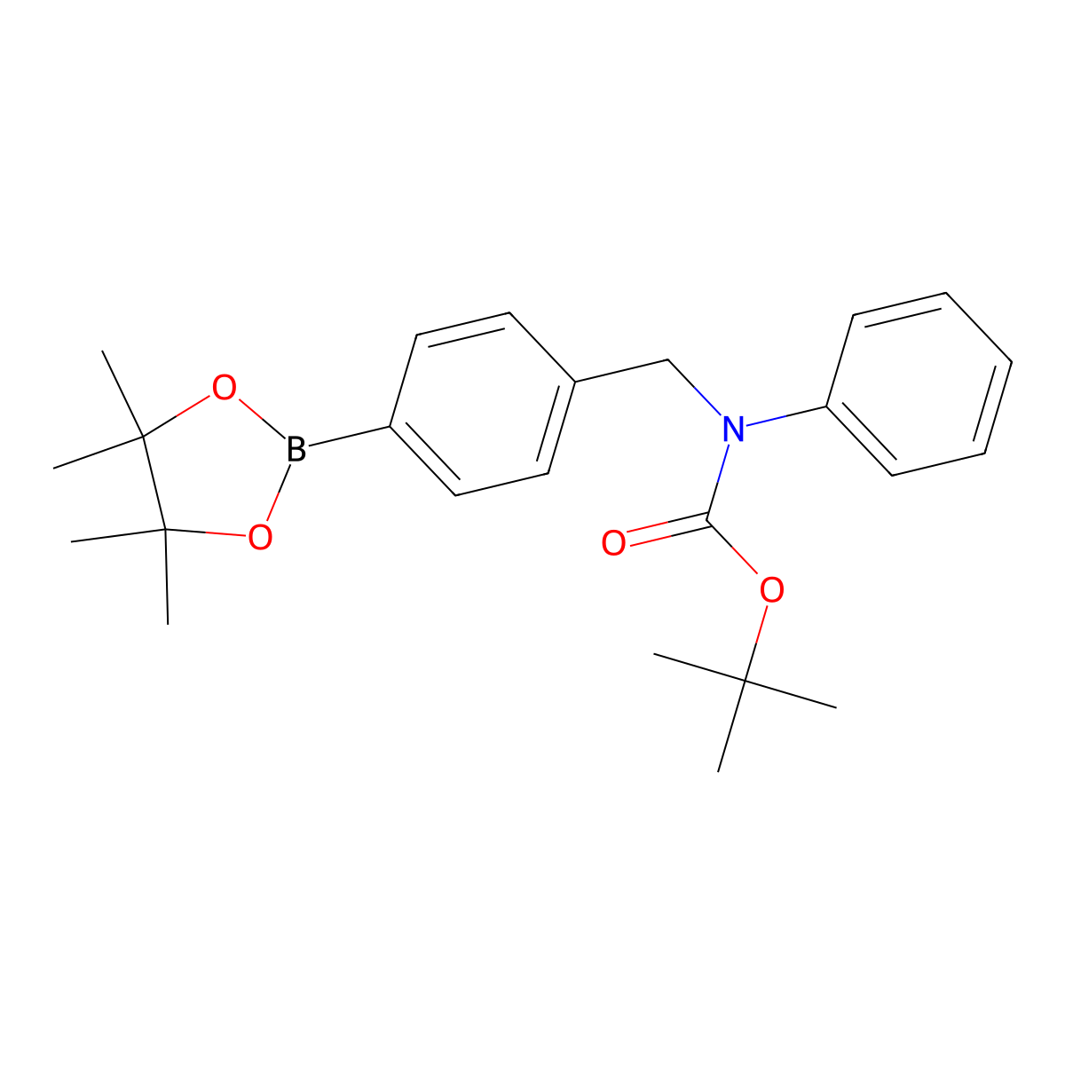 (4-(Phenyl-BOC-aminomethyl)phenyl) boronic acid pinacol ester molecular structure, CAS 1073371-71-7