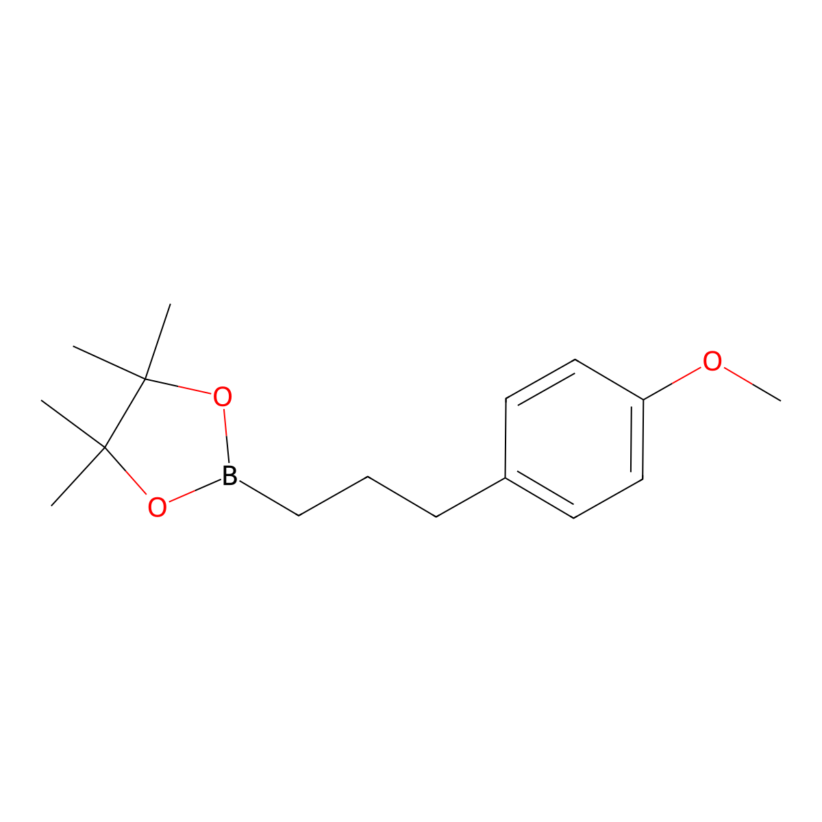 2-[3-(4-Methoxyphenyl)propyl]-4,4,5,5-tetramethyl-1,3,2-dioxaborolane molecular structure, CAS 1073371-72-8