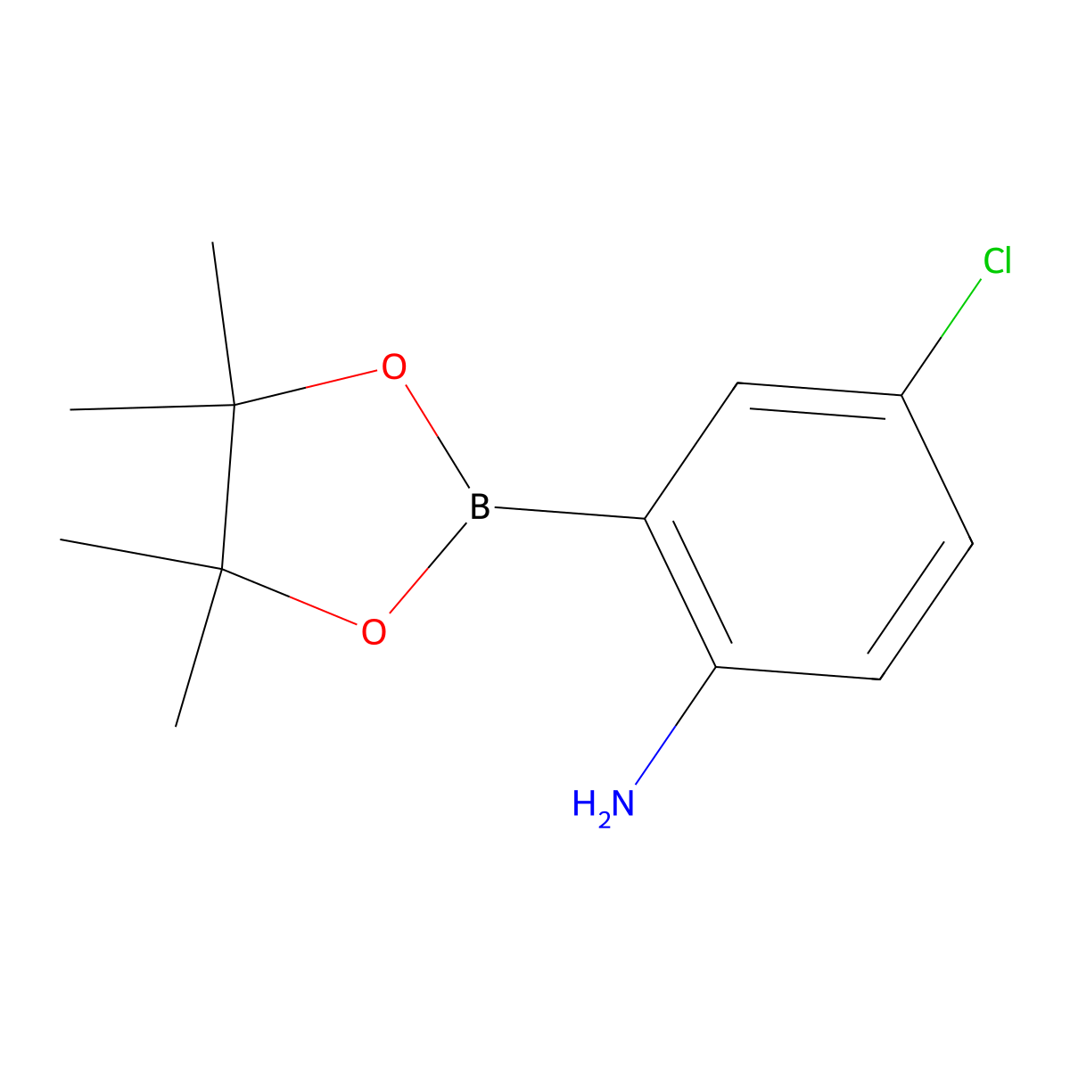 4-Chloro-2-(4,4,5,5-tetramethyl-1,3,2-dioxaborolan-2-yl)aniline molecular structure, CAS 1073371-77-3