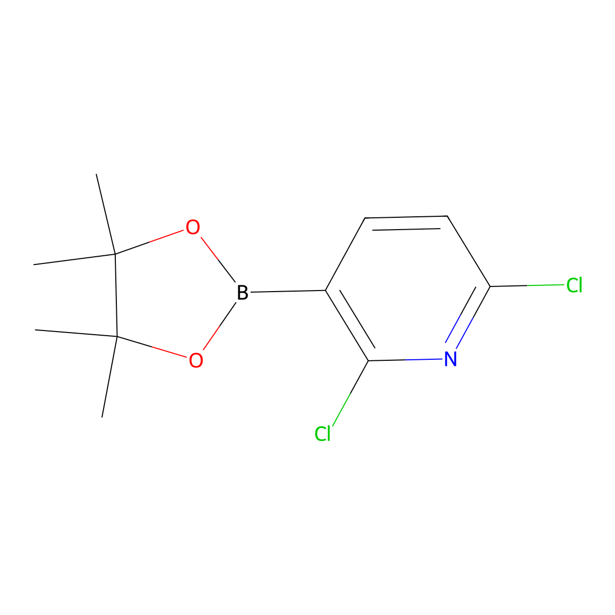 2,6-Dichloro-3-(4,4,5,5-tetramethyl-1,3,2-dioxaborolan-2-yl)pyridine molecular structure, CAS 1073371-78-4