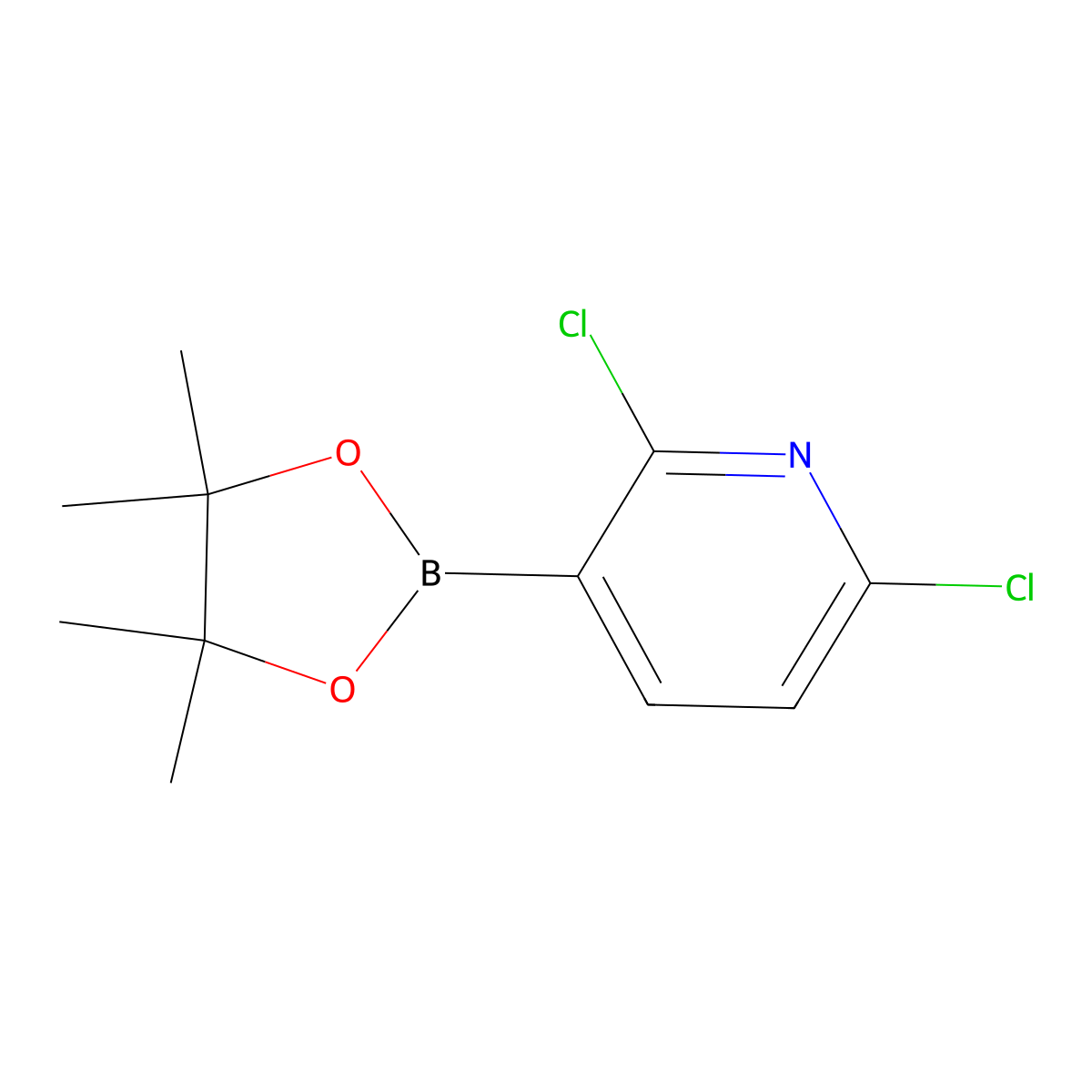 2,6-Dichloro-3-(4,4,5,5-tetramethyl-1,3,2-dioxaborolan-2-yl)pyridine molecular structure, CAS 1073371-78-4