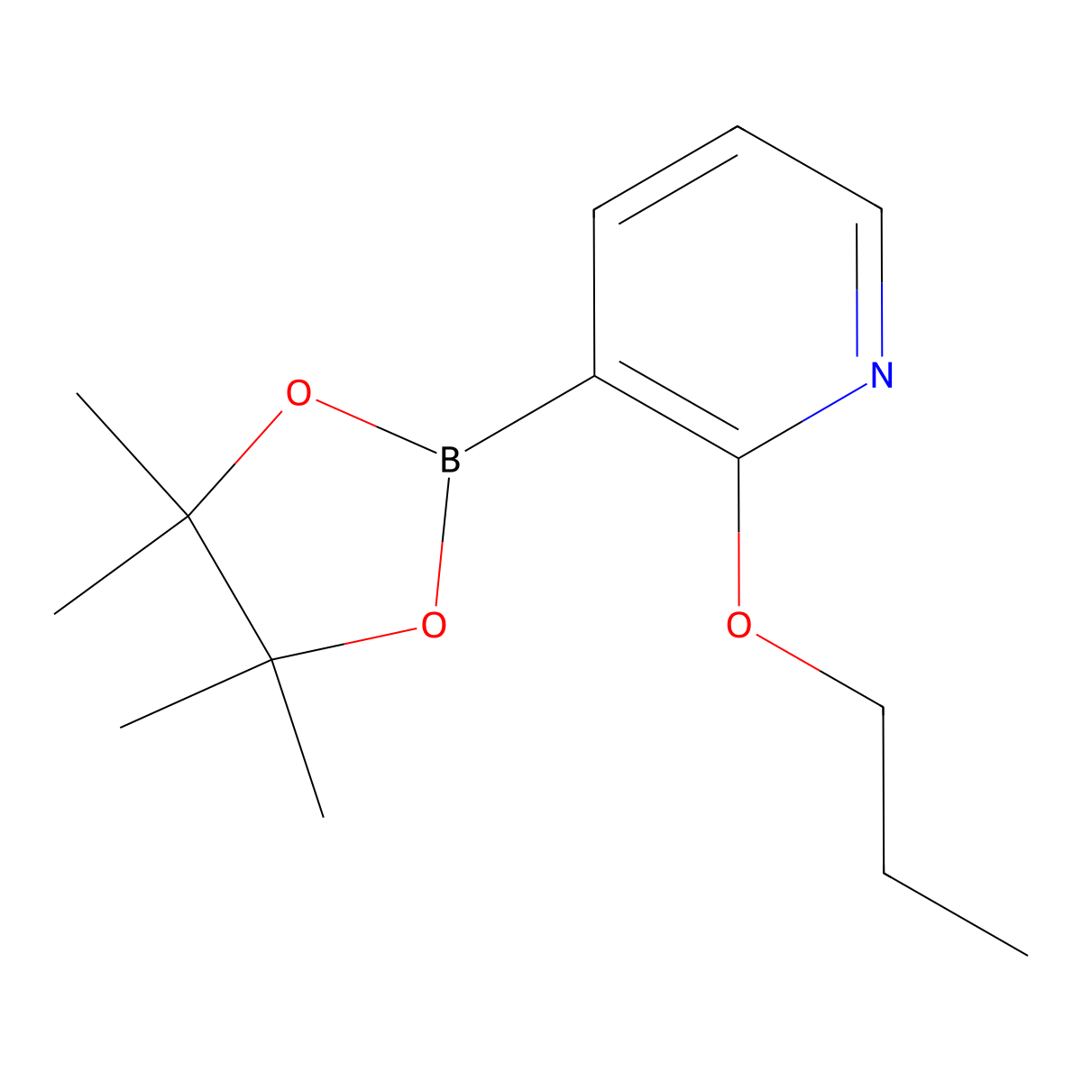 2-Propoxy-3-(4,4,5,5-tetramethyl-1,3,2-dioxaborolan-2-YL)pyridine molecular structure, CAS 1073371-87-5