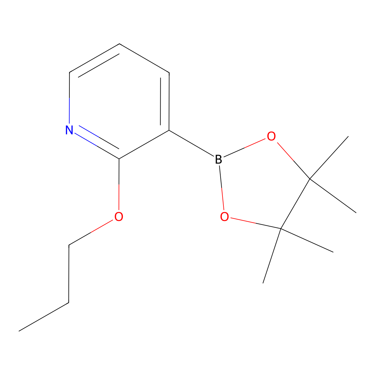 2-Propoxy-3-(4,4,5,5-tetramethyl-1,3,2-dioxaborolan-2-YL)pyridine molecular structure, CAS 1073371-87-5