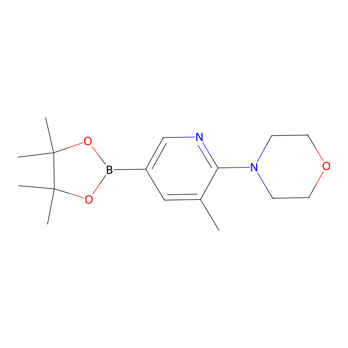 4-(3-Methyl-5-(4,4,5,5-tetramethyl-1,3,2-dioxaborolan-2-yl)pyridin-2-yl)morpholine molecular structure, CAS 1073372-03-8