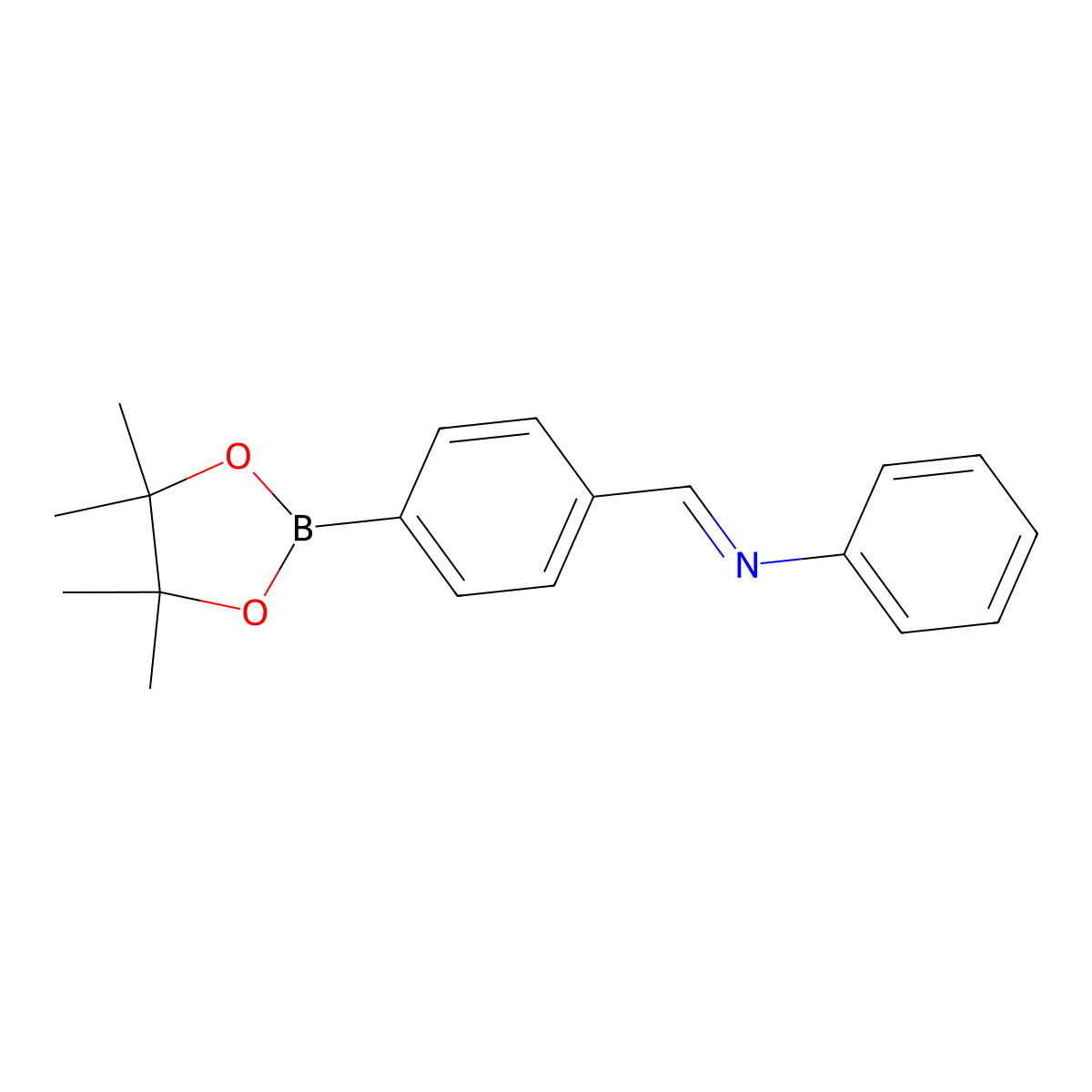 4-Phenyliminomethylphenyl boronic acid pinacol ester molecular structure, CAS 1073372-06-1