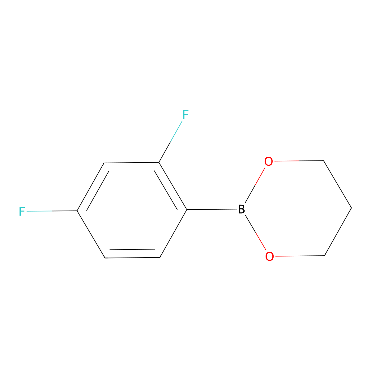 2-(2,4-Difluorophenyl)-1,3,2-dioxaborinane molecular structure, CAS 1073372-07-2