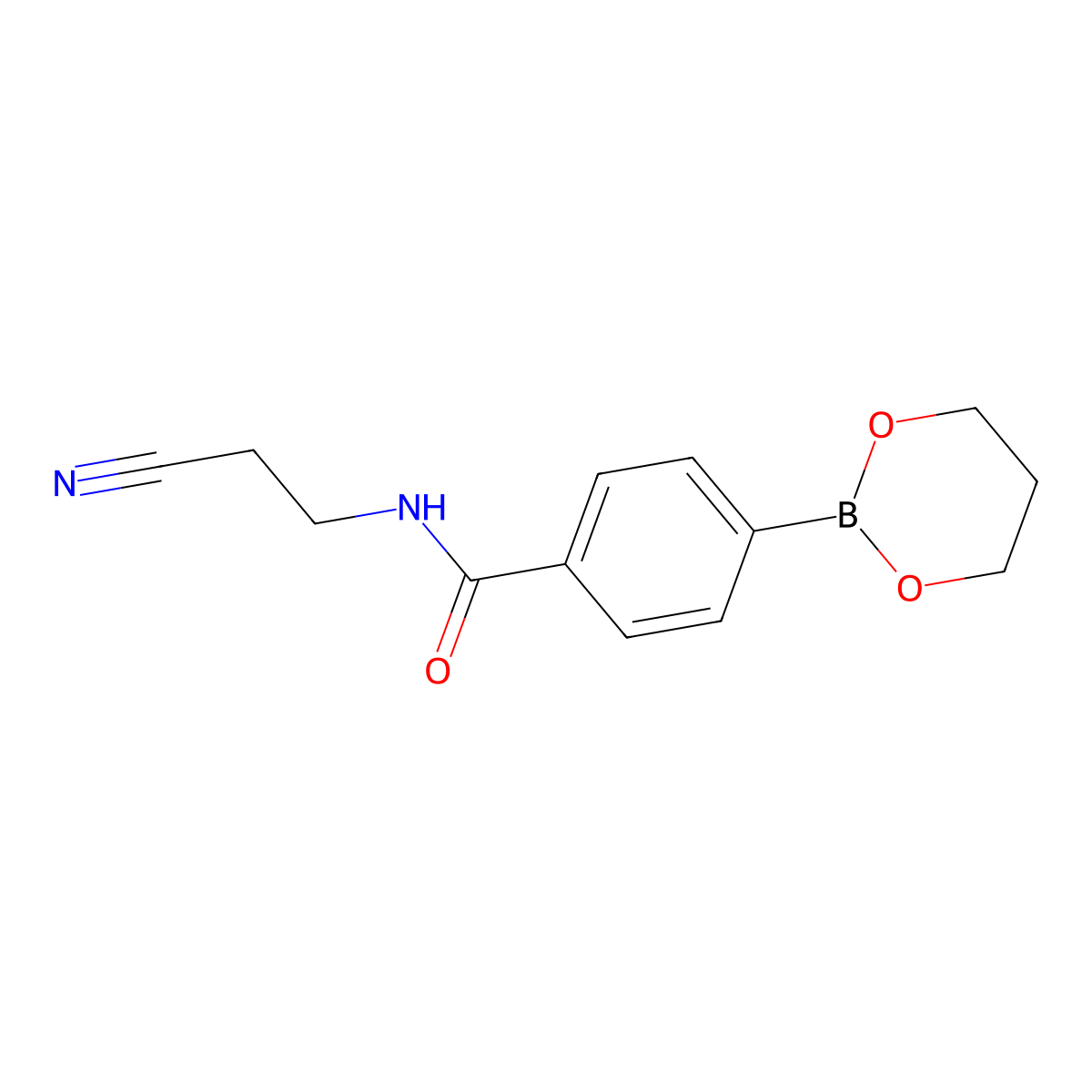 N-(2-Cyanoethyl)-4-(1,3,2-dioxaborinan-2-yl)benzamide molecular structure, CAS 1073372-08-3