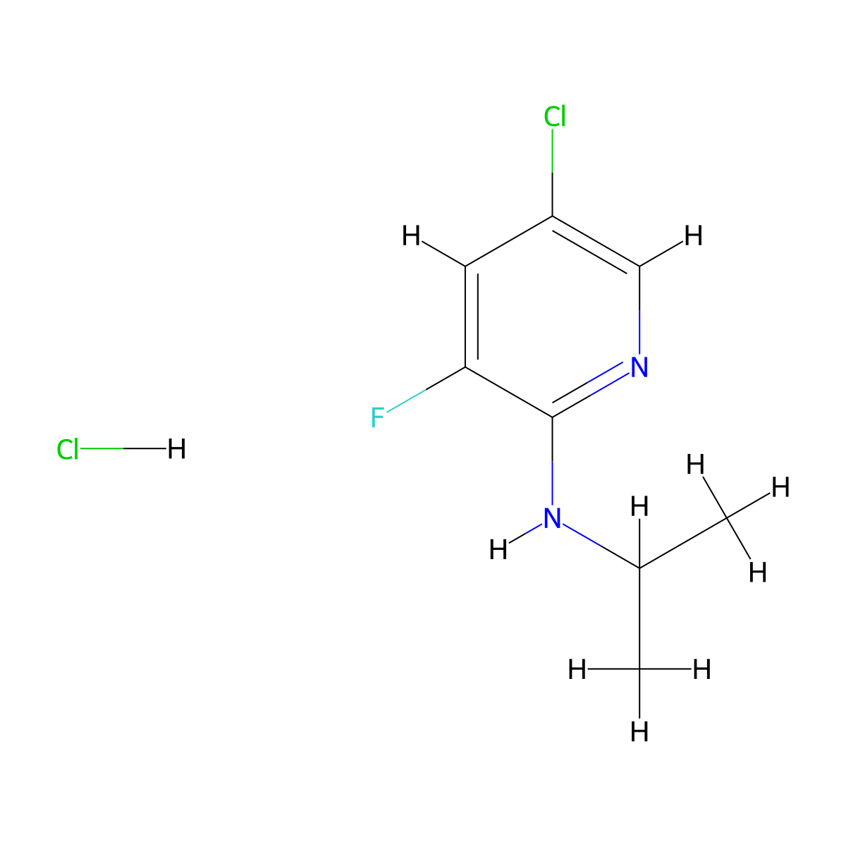 5-Chloro-3-fluoro-N-isopropylpyridin-2-amine hydrochloride molecular structure, CAS 1073372-10-7