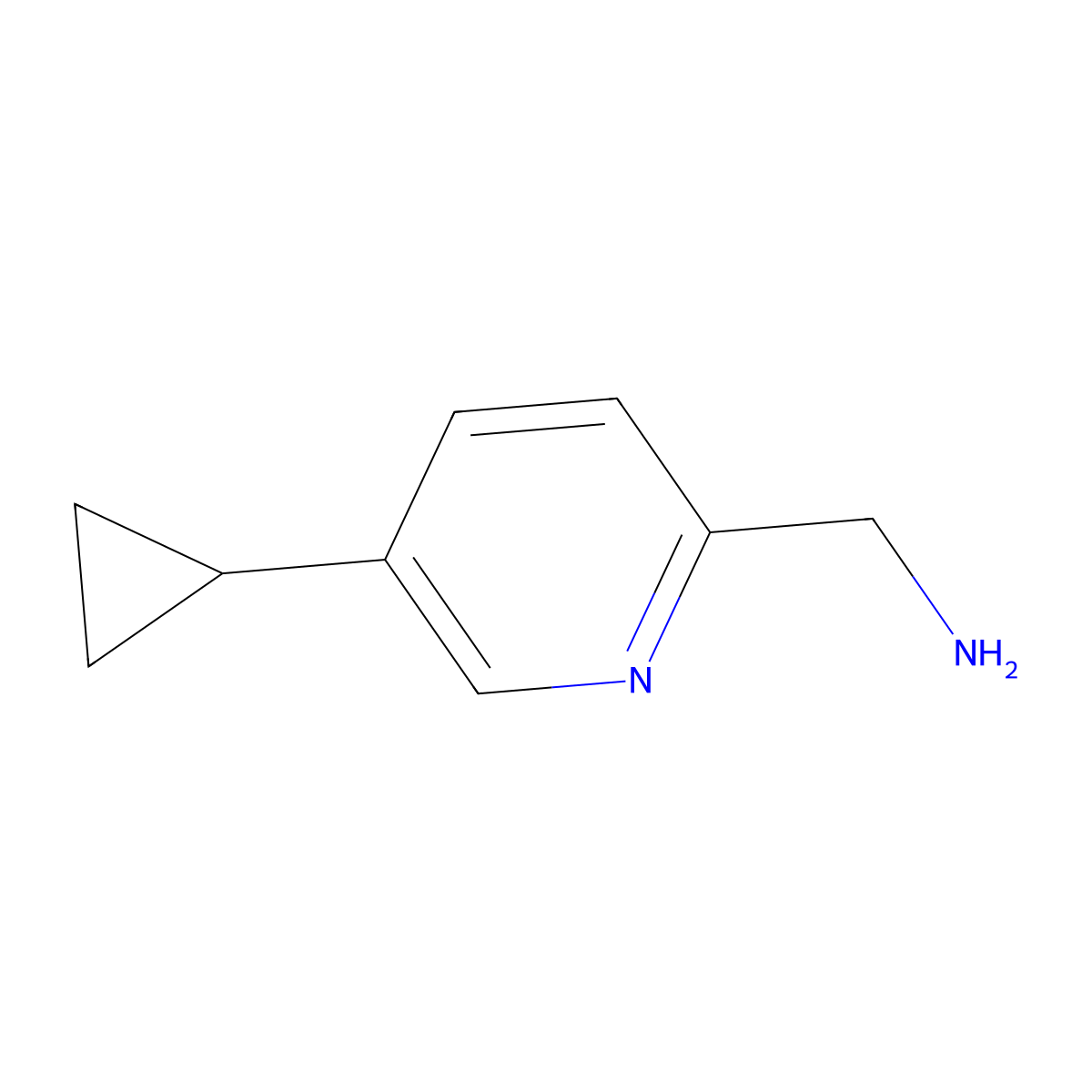(5-Cyclopropylpyridin-2-yl)methanamine molecular structure, CAS 1073428-41-7