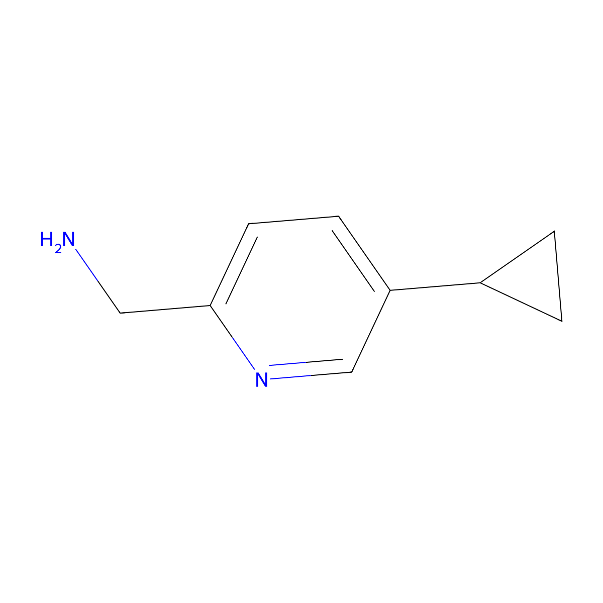 (5-Cyclopropylpyridin-2-yl)methanamine molecular structure, CAS 1073428-41-7