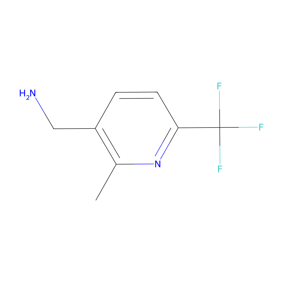 (2-Methyl-6-(trifluoromethyl)pyridin-3-YL)methanamine molecular structure, CAS 1073428-68-8