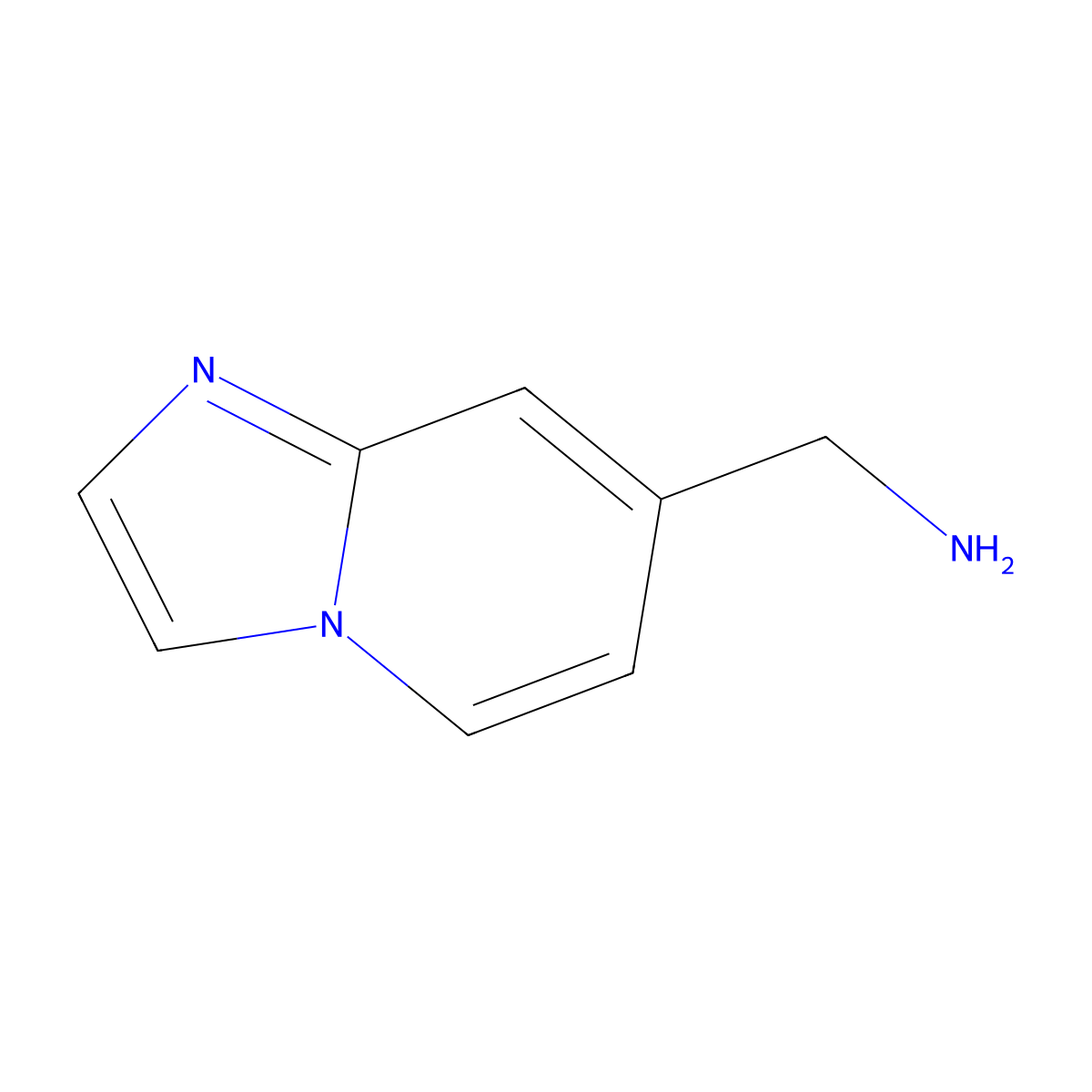 Imidazo(1,2-a)pyridin-7-ylmethanamine molecular structure, CAS 1073428-81-5