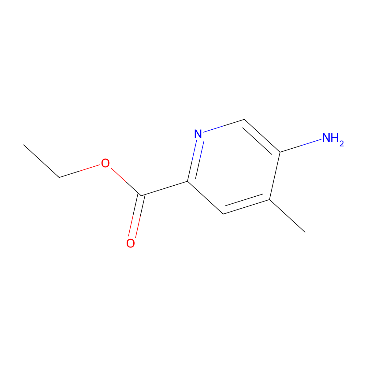 Ethyl 5-amino-4-methylpyridine-2-carboxylate molecular structure, CAS 1073435-81-0