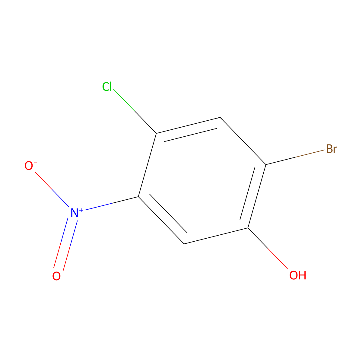 2-Bromo-4-chloro-5-nitrophenol molecular structure, CAS 1073437-11-2