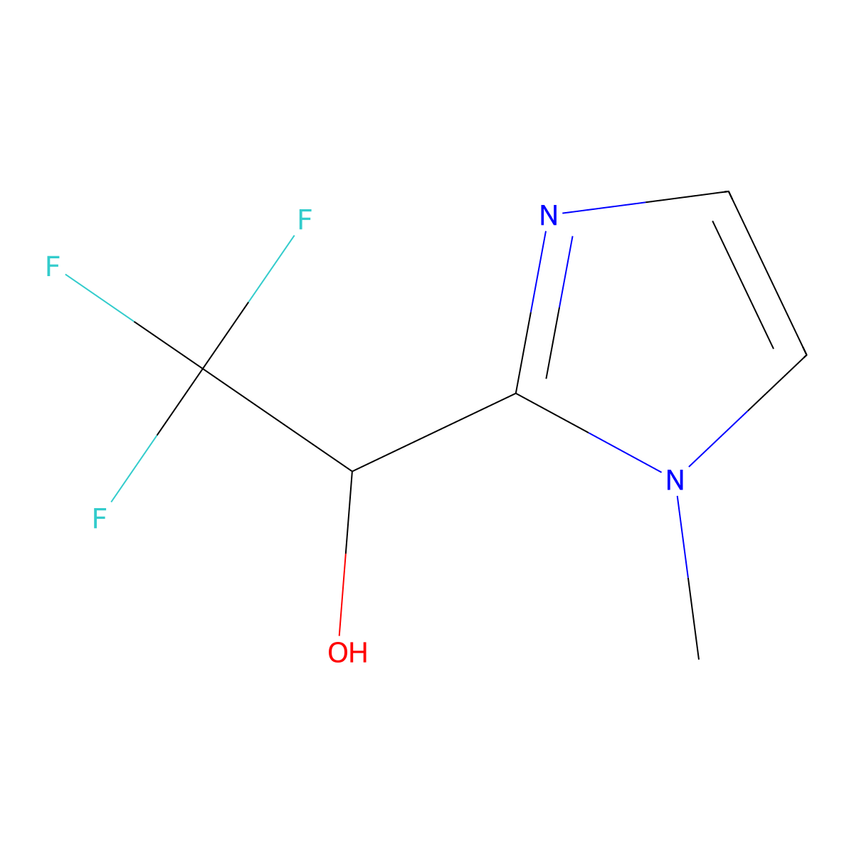 2,2,2-trifluoro-1-(1-methyl-1H-imidazol-2-yl)ethan-1-ol molecular structure, CAS 107344-63-8