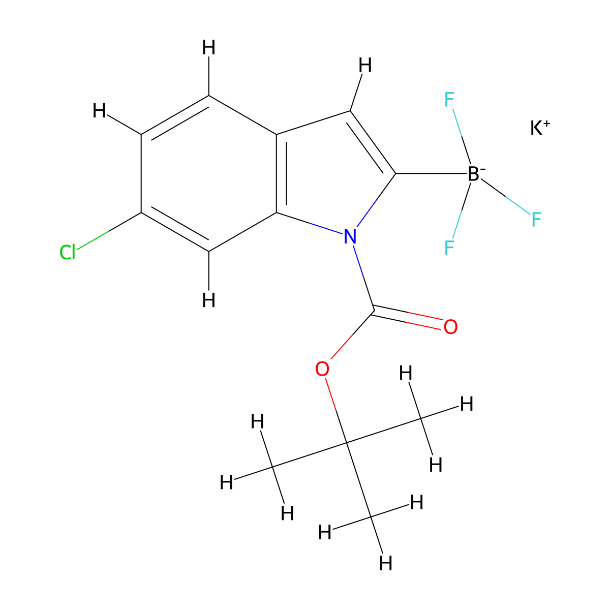 Potassium 1-Boc-6-chloroindole-2-trifluoroborate molecular structure, CAS 1073468-33-3