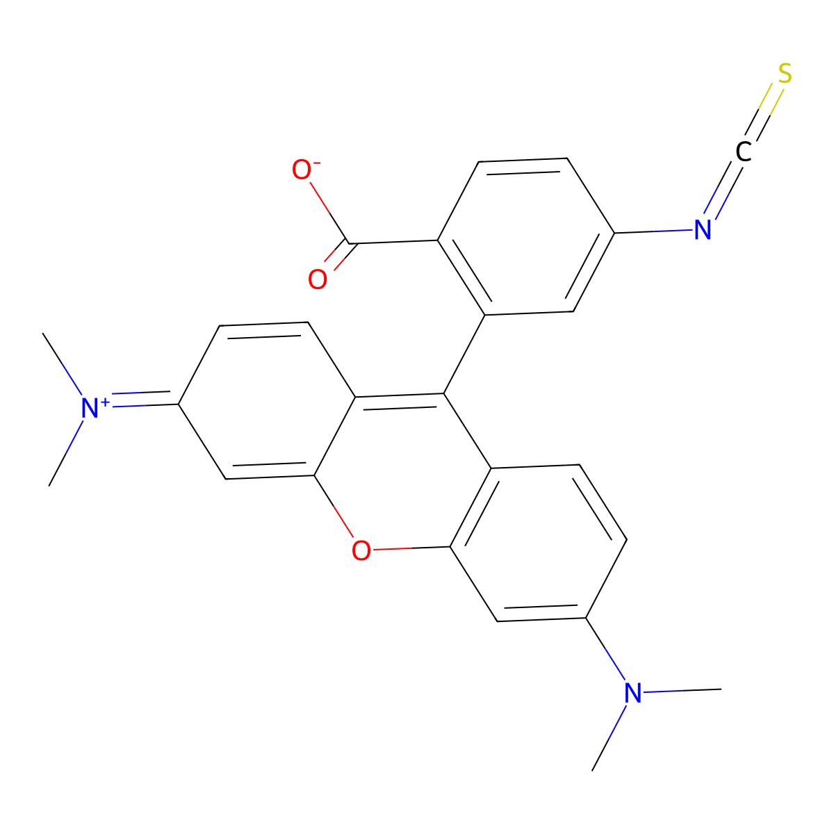 Tetramethylrhodamine isothiocyanate molecular structure, CAS 107347-53-5