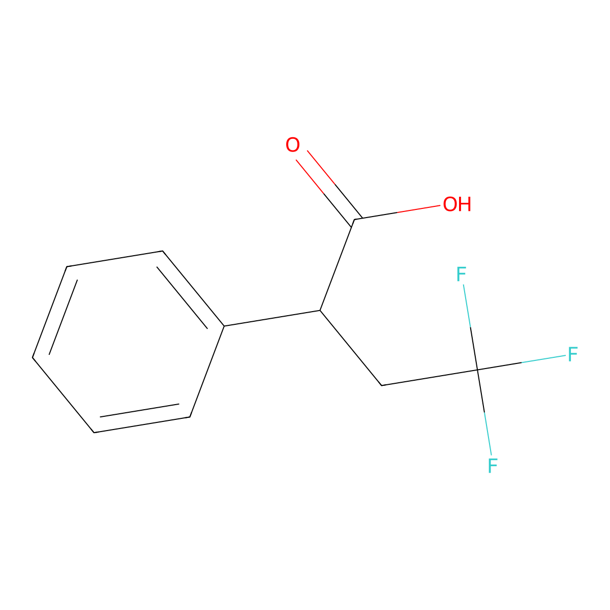 alpha-(2,2,2-Trifluoroethyl)benzeneacetic acid molecular structure, CAS 1073477-18-5