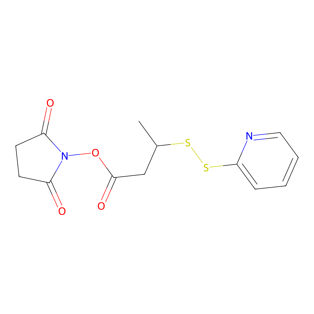 N-succinimidyl-3-(2-pyridyldithio)butyrate molecular structure, CAS 107348-47-0
