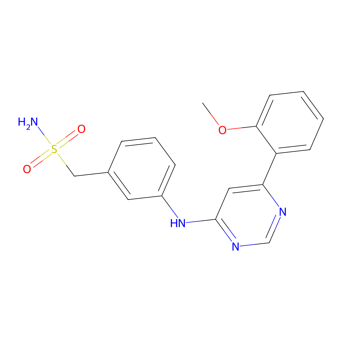 (3-{[6-(2-Methoxyphenyl)pyrimidin-4-yl]amino}phenyl)methanesulfonamide molecular structure, CAS 1073485-20-7