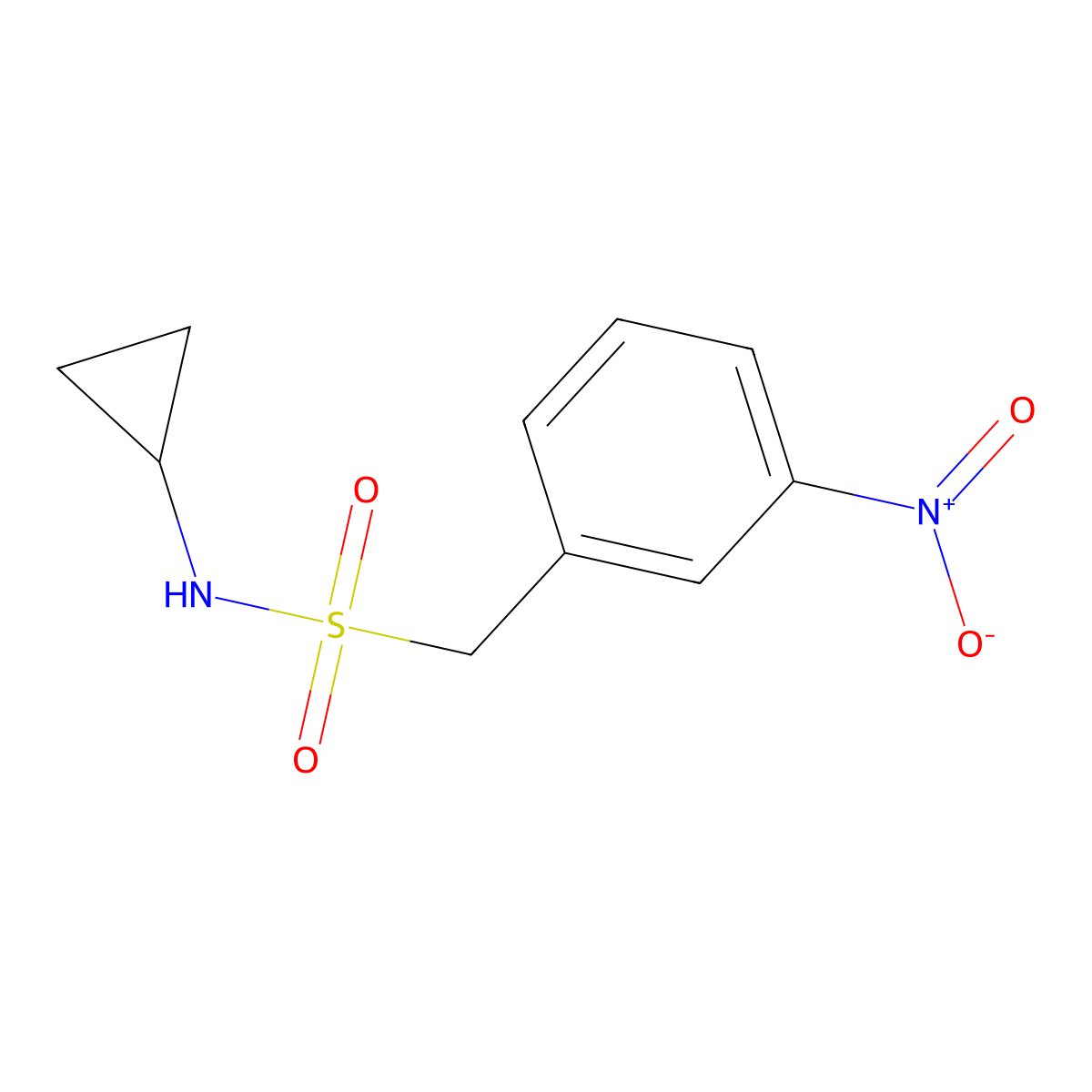 N-cyclopropyl-1-(3-nitrophenyl)methanesulfonamide molecular structure, CAS 1073485-25-2