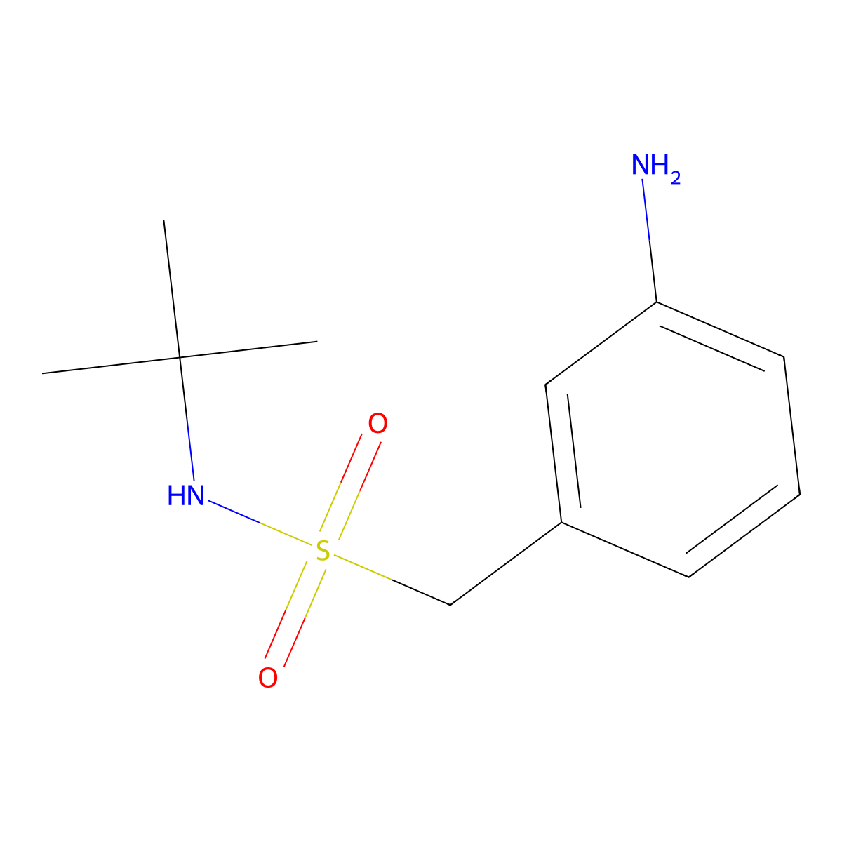 1-(3-aminophenyl)-N-tert-butylmethanesulfonamide molecular structure, CAS 1073485-34-3