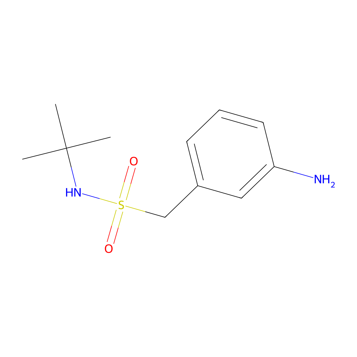 1-(3-aminophenyl)-N-tert-butylmethanesulfonamide molecular structure, CAS 1073485-34-3