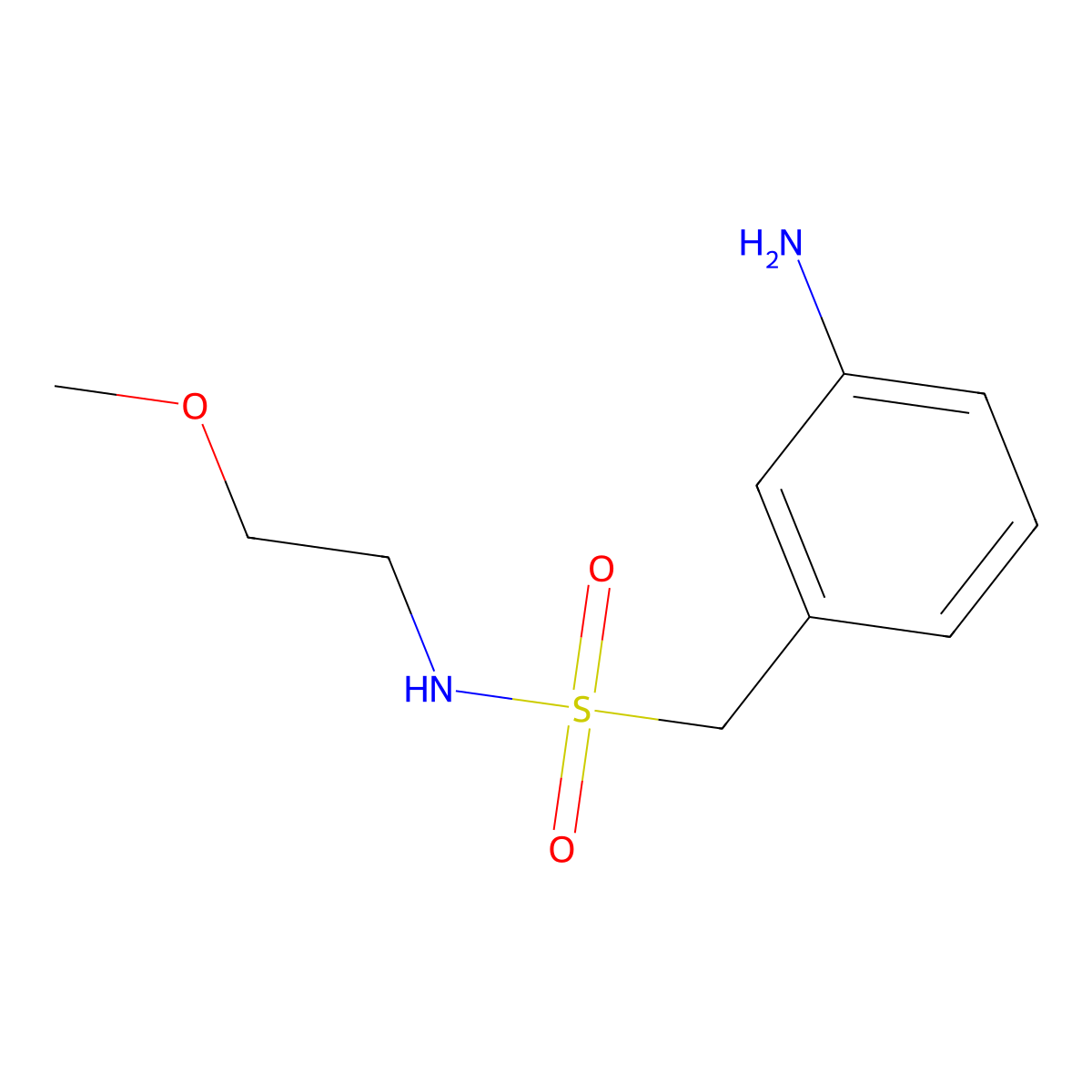 C-(3-Amino-phenyl)-N-(2-methoxy-ethyl)-methanesulfonamide molecular structure, CAS 1073485-82-1