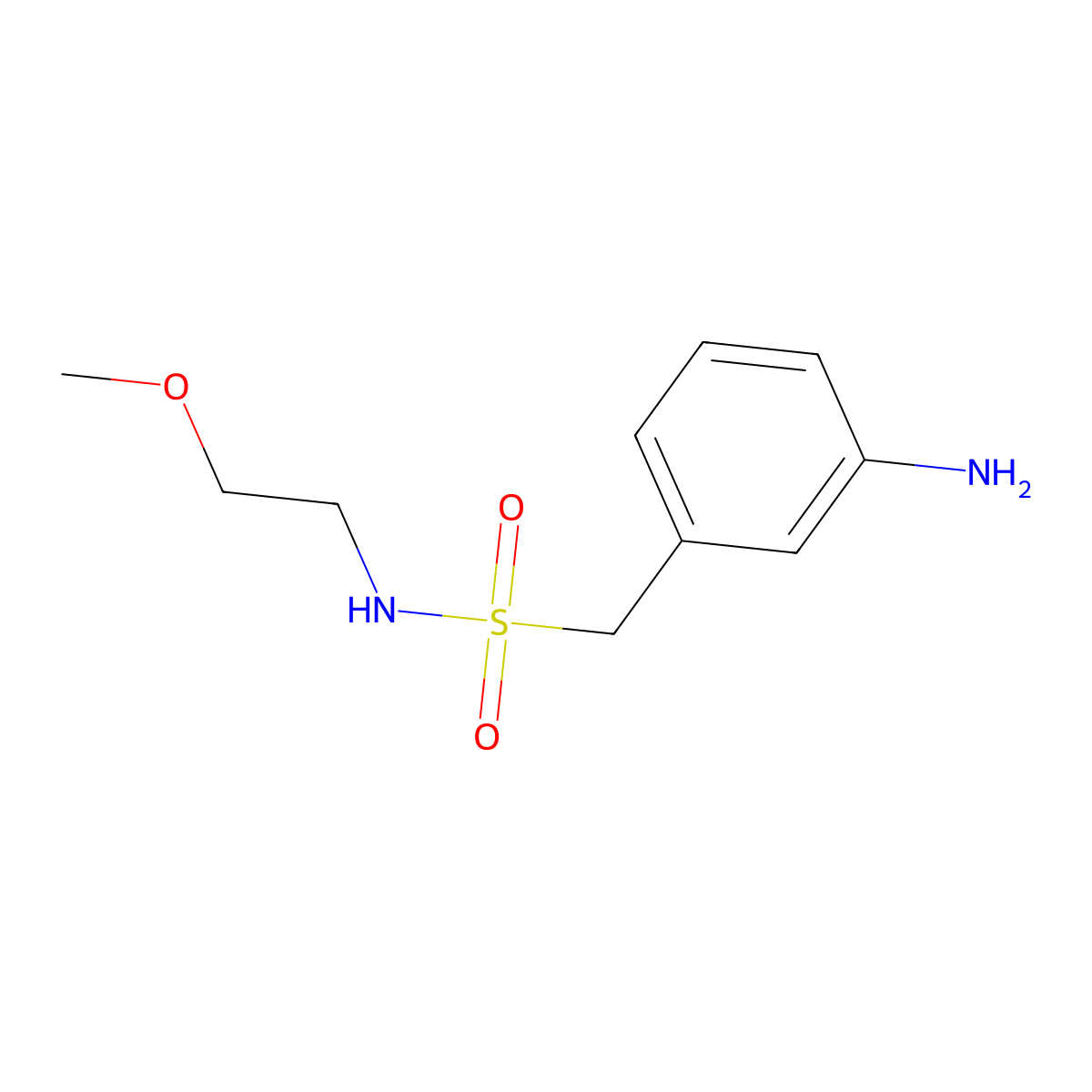 C-(3-Amino-phenyl)-N-(2-methoxy-ethyl)-methanesulfonamide molecular structure, CAS 1073485-82-1