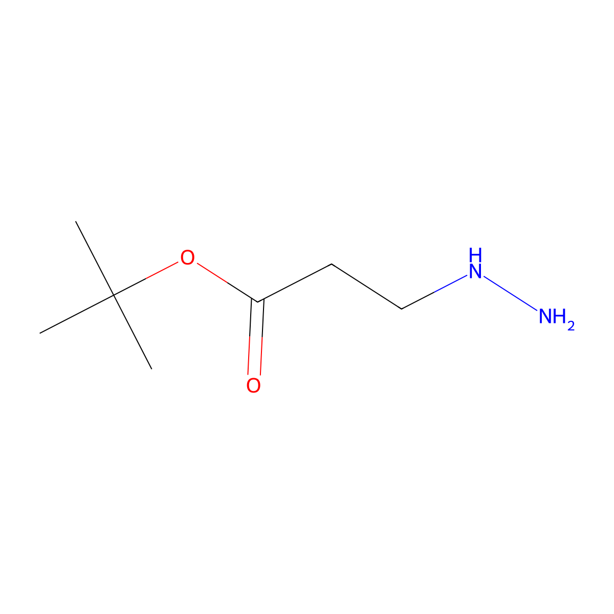 Tert-butyl 3-hydrazinylpropanoate molecular structure, CAS 107349-78-0