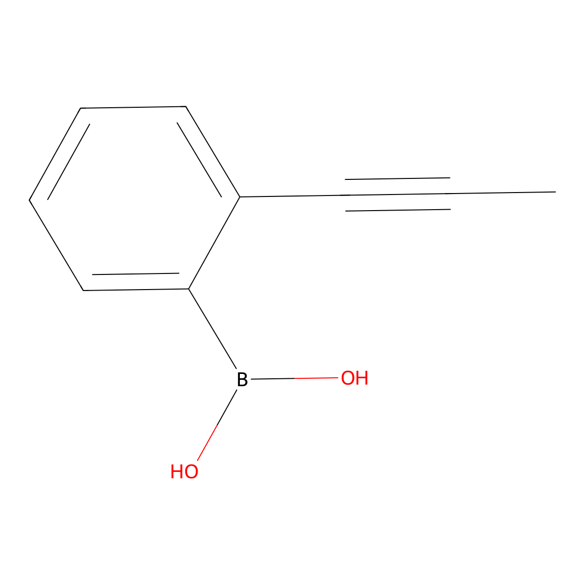 (2-(Prop-1-yn-1-yl)phenyl)boronic acid molecular structure, CAS 1073494-56-0