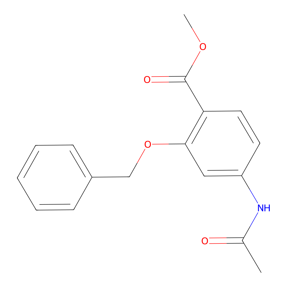 Methyl 2-(benzyloxy)-4-acetamidobenzoate molecular structure, CAS 107351-59-7