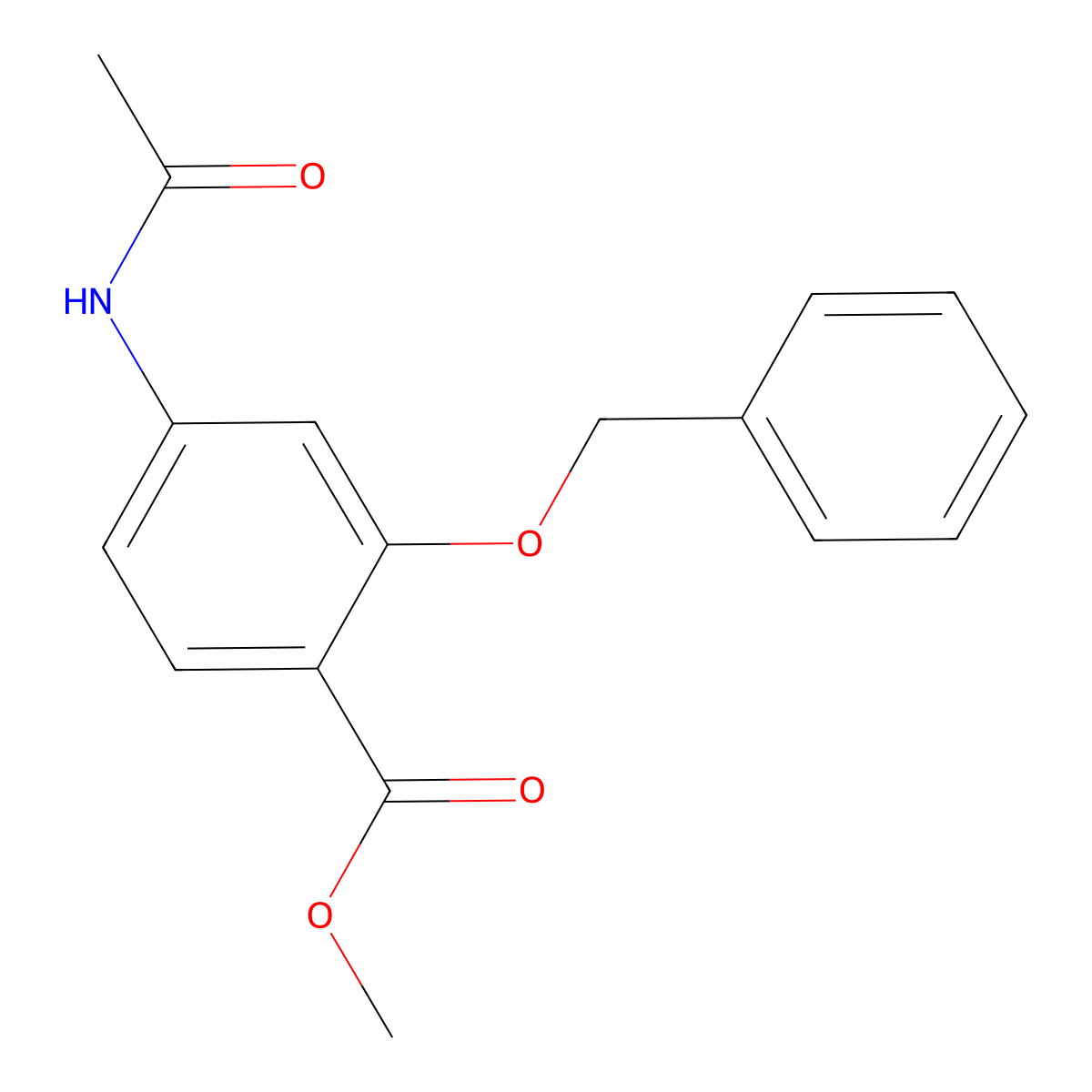 Methyl 2-(benzyloxy)-4-acetamidobenzoate molecular structure, CAS 107351-59-7
