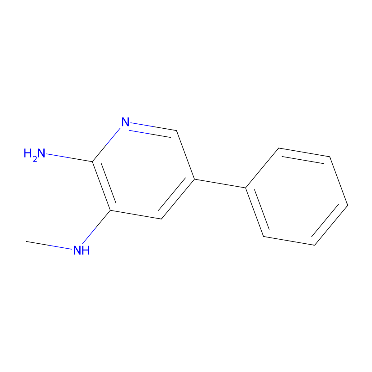 2-Amino-3-methylamino-5-phenylpyridine molecular structure, CAS 107351-81-5