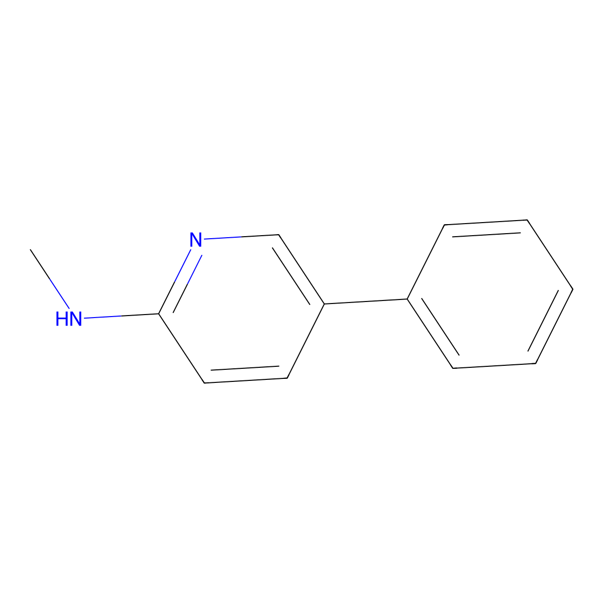 N-Methyl-5-phenylpyridin-2-amine molecular structure, CAS 107351-83-7
