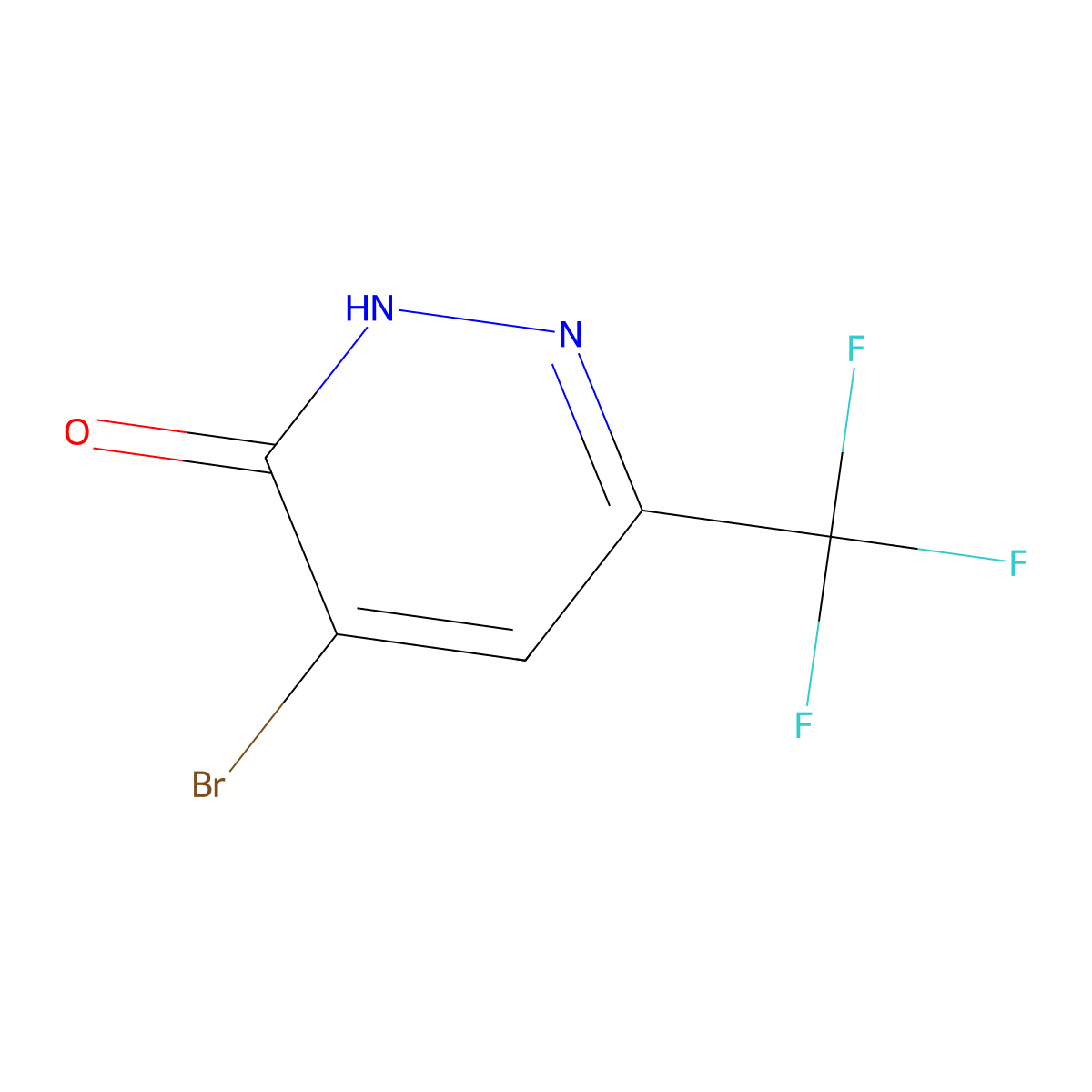 5-bromo-3-(trifluoromethyl)-1H-pyridazin-6-one molecular structure, CAS 1073525-70-8