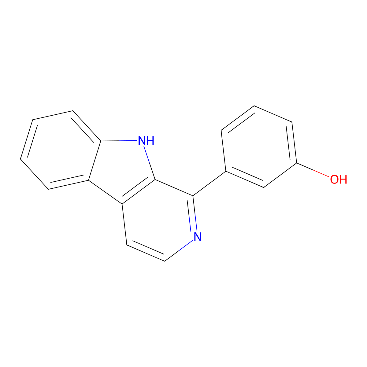 3-(9H-pyrido[3,4-b]indol-1-yl)phenol molecular structure, CAS 1073542-96-7