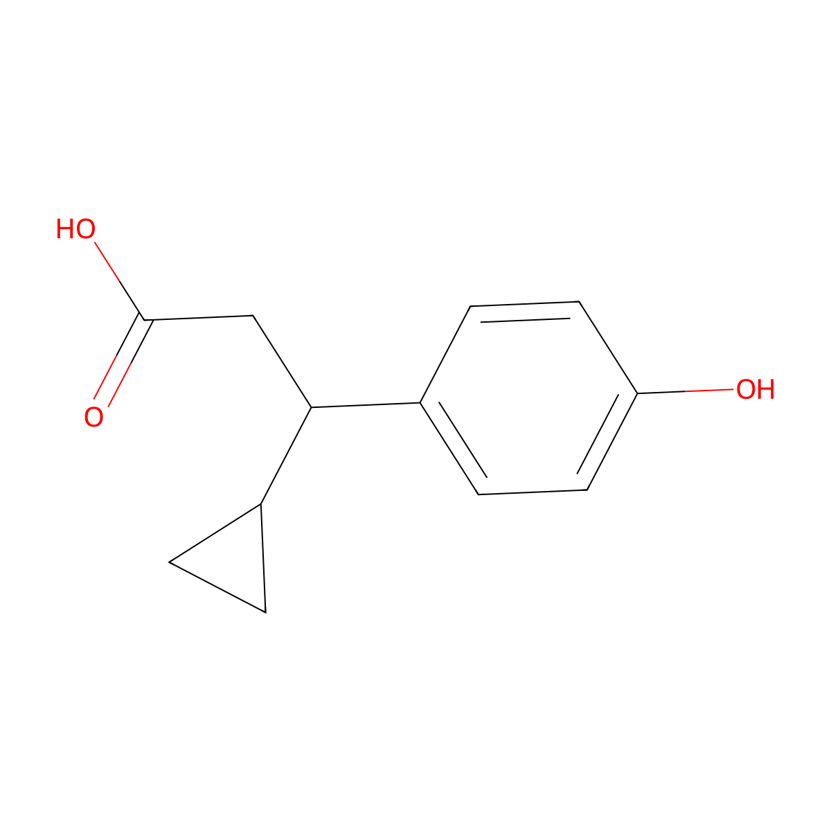 3-Cyclopropyl-3-(4-hydroxyphenyl)propanoic acid molecular structure, CAS 1073545-88-6