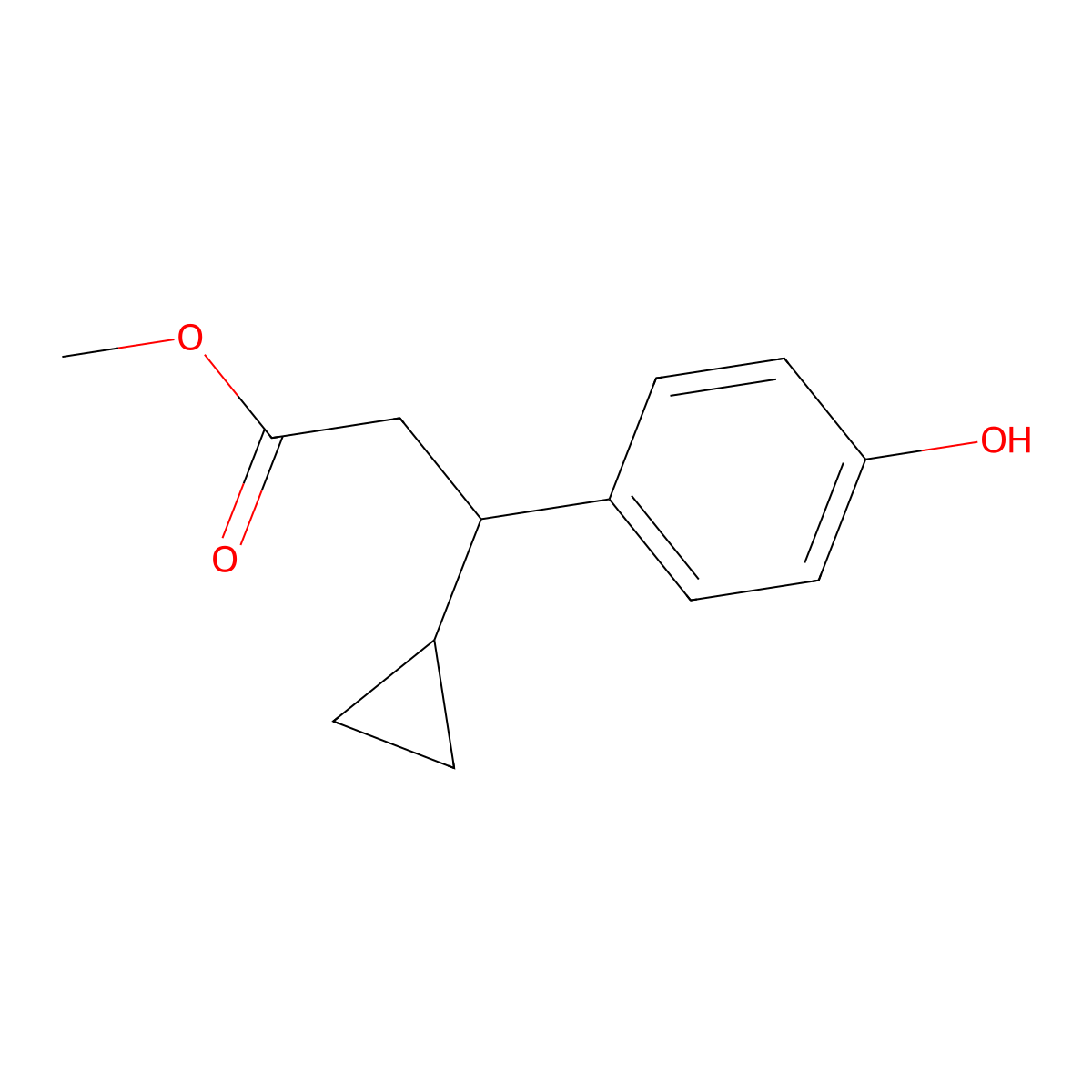Methyl (S)-3-Cyclopropyl-3-(4-hydroxyphenyl)propanoate molecular structure, CAS 1073545-93-3