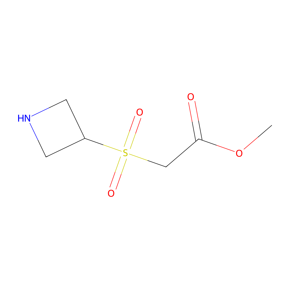 Methyl 2-(azetidin-3-ylsulfonyl)acetate molecular structure, CAS 1073555-74-4